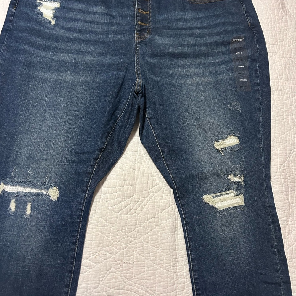 Judy Blue Button-Fly Distressed Skinny Jeans